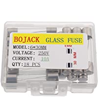 Los mejores  - BOJACK 6x30 mm 10 A 250 V 0.24x1.18 pulgadas F10AL250V 10 amp 250 voltios Fusibles de vidrio de soplado rápido (paquete…